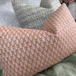 Elm Leaf Woven Lumbar Cushion Cover Rust Orange Pillow Case 12x20 - thumbnail 4