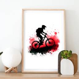 Mountain Bike Print - Set Of 3 Posters - Watercolor Painting Watercolour Picture Biker Poster Wall Art Gifts For Biking - thumbnail 2