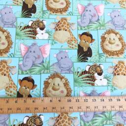Jungle Baby Animals Fitted Crib Sheet, Zoo Animal Bedding, Toddler Bedding - thumbnail 4