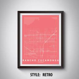 Rancho Cucamonga Map Art Print California Travel Poster - thumbnail 4