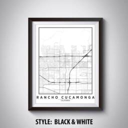 Rancho Cucamonga Map Art Print California Travel Poster - thumbnail 2