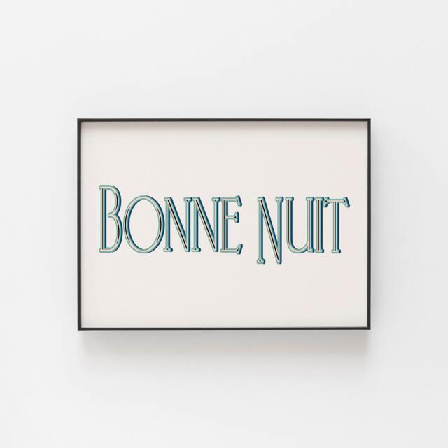 Bonne Nuit Poster, French Wall Art, 4 Colours To Choose From, Perfect For Bedroom, Place Above The Bed Or Outside Elegant Art - image 1