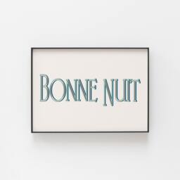 Bonne Nuit Poster, French Wall Art, 4 Colours To Choose From, Perfect For Bedroom, Place Above The Bed Or Outside Elegant Art - thumbnail 1