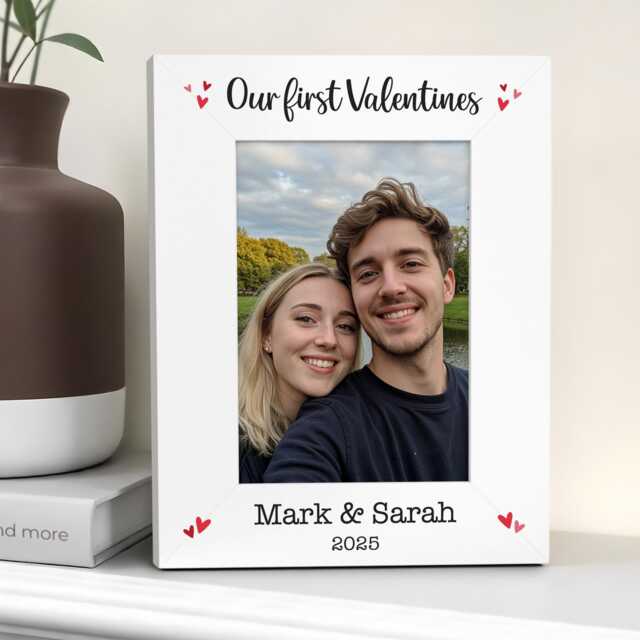 Personalised Our First Valentines Photo Frame 6x4 7x5 Picture Frames Gifts - image 1