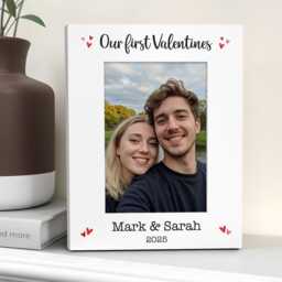 Personalised Our First Valentines Photo Frame 6x4 7x5 Picture Frames Gifts - thumbnail 1
