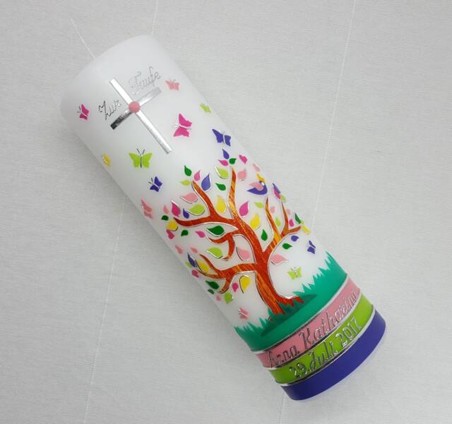 Christening Candle Tree Of Life, Including Inscription - image 1