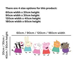 Peppa Pig Wall Sticker - & Friends Walking in Line Decal Kids Art - thumbnail 3