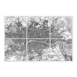 London Map Tile Stickers - Vintage City Set Of 6 Peel & Stick Waterproof Kitchen Bathroom Made in Germany - thumbnail 2