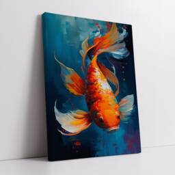 Bright & Colorful Fish Animal Abstract Paint Splash Modern Painting Wall Art, Framed Canvas Poster Print, Home/Office Room Decor, Gift - thumbnail 2