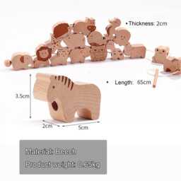 Personalised Wooden Lacing Forest Animals Set, Wood Beads Toys, Custom Name Animal Set With Box, Toddler Gifts, Threading Toy - thumbnail 4