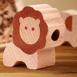 Personalised Wooden Lacing Forest Animals Set, Wood Beads Toys, Custom Name Animal Set With Box, Toddler Gifts, Threading Toy - thumbnail 2