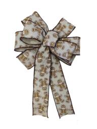 Gingerbread Man Christmas Wreath Bow Holiday Bows Lantern Gift Xmas Decorations Tree Large Bow Topper - thumbnail 1