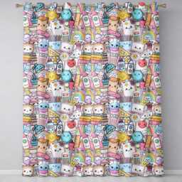 Cute Kawaii School Learning Cat Books Clock Pencil Seamless Pattern Readymade Eyelet Ring Top Thermal 100% Blackout Curtains - thumbnail 2