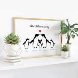 Penguin Family Christmas Gift For Mum, Family Personalised Print - thumbnail 3