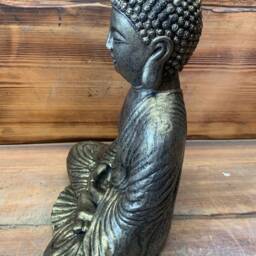 Stone Garden Gold Fancy Resting Buddha Statue Hand Cast Ornament - thumbnail 3