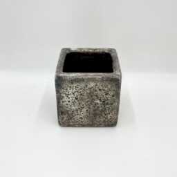 Handmade Cube Plant Pot, Rust Ceramic, 16cm - thumbnail 3