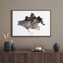 Dorset Map Black & Gold Wall Art Print - England United Kingdom Great Britain - thumbnail 3