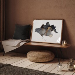 Dorset Map Black & Gold Wall Art Print - England United Kingdom Great Britain - thumbnail 2
