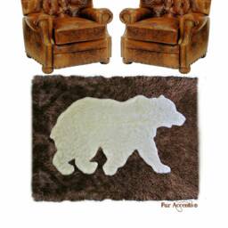 Faux Fur Bear Rug - Hand Sewn Plush Area Rug, Western Decor - thumbnail 2