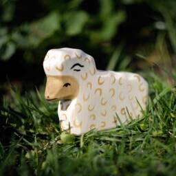 Sheep Figurine - Wooden Lamb Learning Toy Ecological Farm Animals Wood Dadakacraft - thumbnail 4