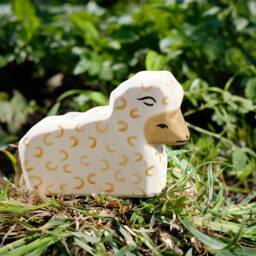 Sheep Figurine - Wooden Lamb Learning Toy Ecological Farm Animals Wood Dadakacraft - thumbnail 3