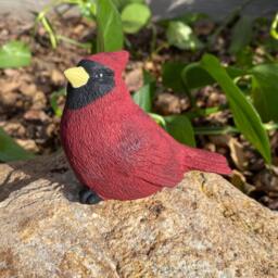 Handcrafted Cardinal Cement Figurine - Artisanal Garden Addition - thumbnail 2