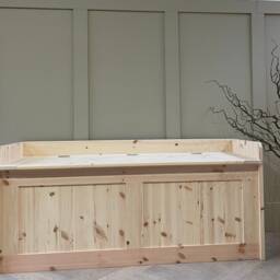 Unpainted, Natural Wood Storage Bench, Window Seat Hall Storage Bench. Entry Shoe - thumbnail 2