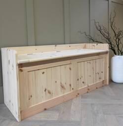 Unpainted, Natural Wood Storage Bench, Window Seat Hall Storage Bench. Entry Shoe