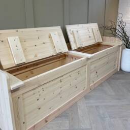 Unpainted, Natural Wood Storage Bench, Window Seat Hall Storage Bench. Entry Shoe - thumbnail 4