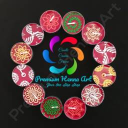 Set Of 12 Henna - Mehndi Tea Light Decorative Candles - Christmas, Diwali, Mehndi - thumbnail 2