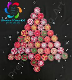 Set Of 12 Henna - Mehndi Tea Light Decorative Candles - Christmas, Diwali, Mehndi