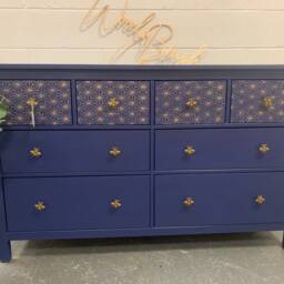 Large Chest Of Drawers Painted Bespoke Stencilled - thumbnail 3