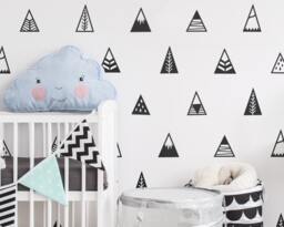 Mountain Wall Decals - Nursery Decals, Triangle Geometric Vinyl Decor, Cute Tribal Stickers - thumbnail 1