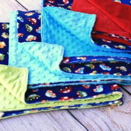 Colorful Cars Minky Baby Blanket - Shower Gift New Boy Soft Lovey Nursery Keepsake Car Seat Wooby - thumbnail 4