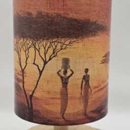 Usb Africa Orange Savannah Decoupage Table Lamp Design Home Decor Bedside Night Light Gift - thumbnail 3
