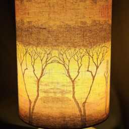 Usb Africa Orange Savannah Decoupage Table Lamp Design Home Decor Bedside Night Light Gift - thumbnail 2