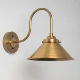 Outdoor Gooseneck Wall Sconce Brass - Vintage Industrial Barn Light Farmhouse Porch Lighting Rustic Lamp