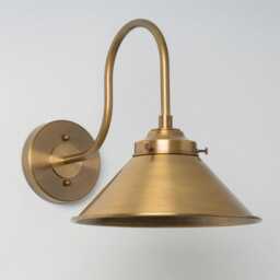 Outdoor Gooseneck Wall Sconce Brass - Vintage Industrial Barn Light Farmhouse Porch Lighting Rustic Lamp - thumbnail 3