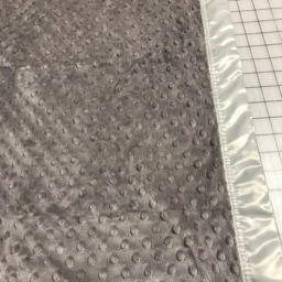 Free Embroidery 30 X 35 Dark Gray Minky Dot Baby Blanket With Satin Backing Or & Binding - thumbnail 3