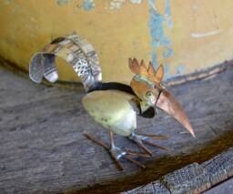 Spoon Rooster Silversmith Small Sculptures Farm Welded Garden Silver Copper Eclectic Metal Silverware Animal Gift Handmade - Art Beats - thumbnail 1