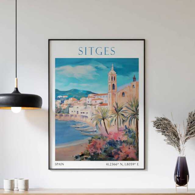 Sitges Travel Print Wall Art Home D??cor Gift Lovers Spain Lover - image 1