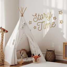 Story Time - Stars Wall Sticker Kids Reading Nook Decal, Art, Personalised Room Nursery Or Bedroom Decoration - thumbnail 2