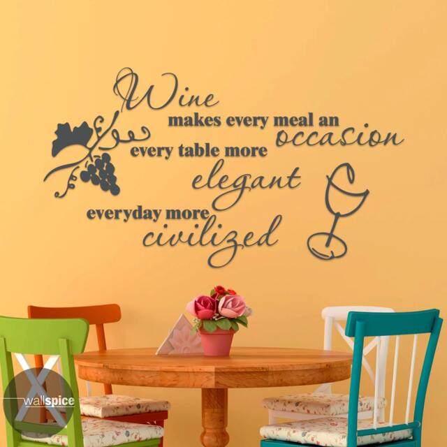 Wine Makes Every Meal An Occasion Table More Elegant Everyday Civilized Vinyl Wall Decal Sticker - image 1
