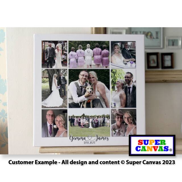 Wedding Anniversary Picture Photo Collage Wall Art Framed Canvas Print Couple Husband Wife Grandparents Parents Partner Gift - image 1