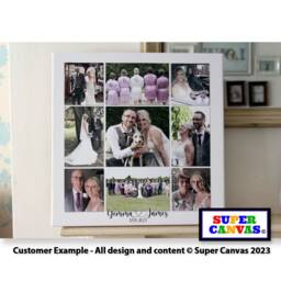 Wedding Anniversary Picture Photo Collage Wall Art Framed Canvas Print Couple Husband Wife Grandparents Parents Partner Gift - thumbnail 1