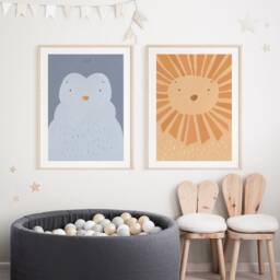 Pauli & Leo Poster I Safari, Jungle, Children's Room, Living Room Decoration, Poster, Lion Download, Mural, Printable Picture Wall - thumbnail 3