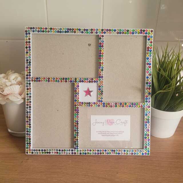 Colourful Rhinestone Multi Photo Frame - 4x4x6 - image 1