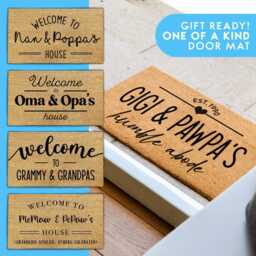 Christmas Grandparents Doormat, Funny Grand Parent Welcome Family Holiday Custom Rug - thumbnail 1