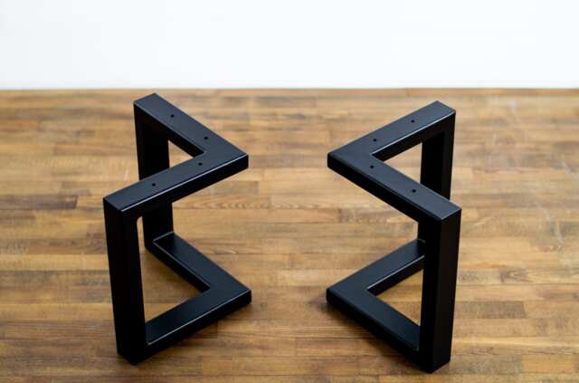 "Metal Bench Legs, 16"" H X W Bracket Steel Coffee Table Height 12"" - 17" - image 1