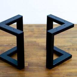 "Metal Bench Legs, 16"" H X W Bracket Steel Coffee Table Height 12"" - 17" - thumbnail 3